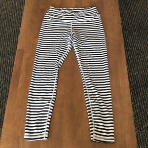 Women’s Reebok black and white striped leggings